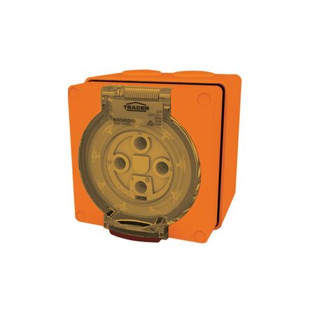 Socket Outlet IP66 32A 500V 4 Round Pin Buffalo Orange Trader