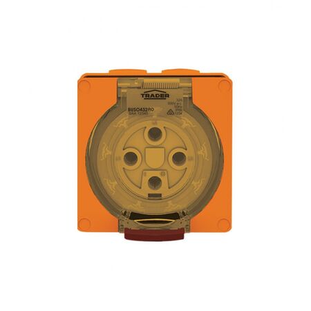 Socket Outlet IP66 32A 500V 4 Round Pin Buffalo Orange Trader