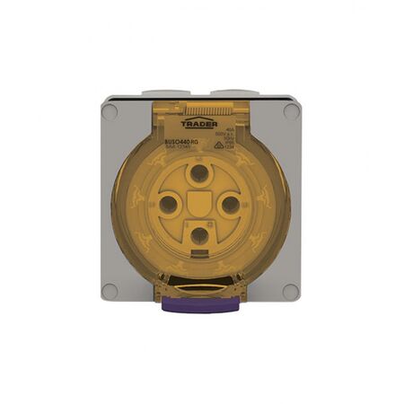 Socket Outlet IP66 40A 500V 4 Round Pin Buffalo Grey Trader