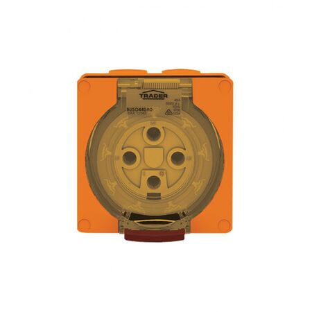 Socket Outlet IP66 40A 500V 4 Round Pin Buffalo Orange Trader