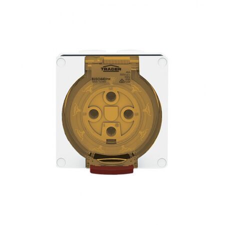 Socket Outlet IP66 40A 500V 4 Round Pin Buffalo White Trader