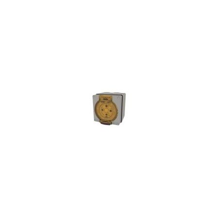 Socket Outlet IP66 50A 500V 4 Round Pin Buffalo Grey Trader