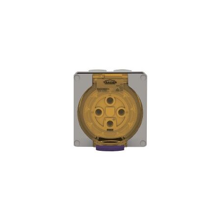 Socket Outlet IP66 32A 500V 4 Round Pin Buffalo Grey Trader