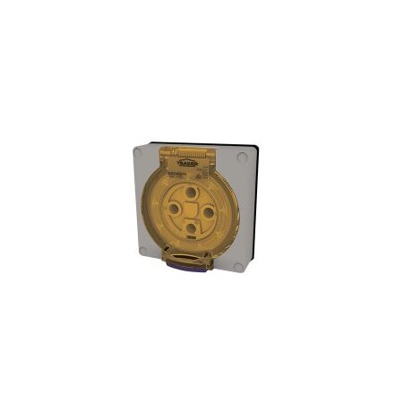 Socket Outlet IP66 32A 500V 4 Round Pin Buffalo Grey Trader