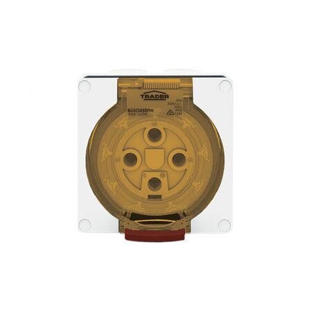 Socket Outlet IP66 50A 500V 4 Round Pin Buffalo White Trader