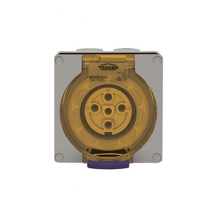 Socket Outlet IP66 10A 500V 5 Round Pin Buffalo Grey Trader