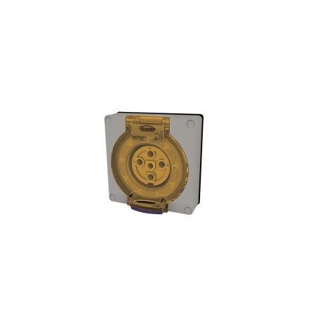 Socket Outlet IP66 32A 500V 4 Round Pin Buffalo Grey Trader