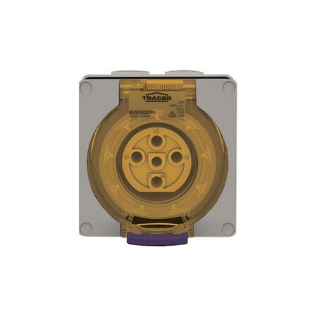 Socket Outlet IP66 20A 500V 5 Round Pin Buffalo Grey Trader