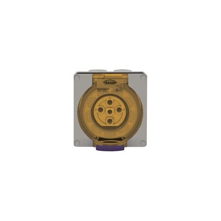 Socket Outlet IP66 32A 500V 5 Round Pin Buffalo Grey Trader
