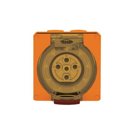 Socket Outlet IP66 20A 500V 5 Round Pin Buffalo Orange Trader