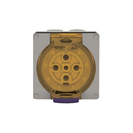 Socket Outlet IP66 32A 500V 5 Round Pin Buffalo Grey Trader