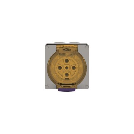 Socket Outlet IP66 32A 500V 4 Round Pin Buffalo Grey Trader