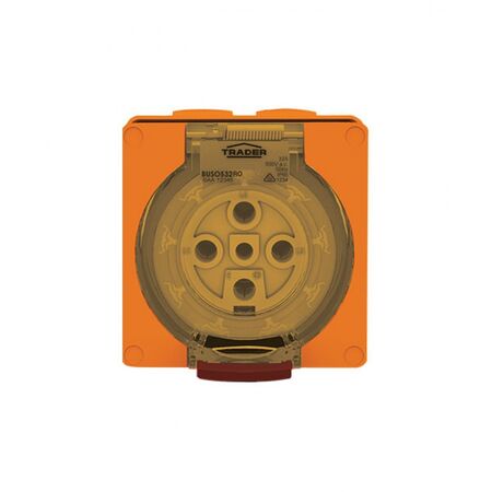 Socket Outlet IP66 32A 500V 5 Round Pin Buffalo Orange Trader