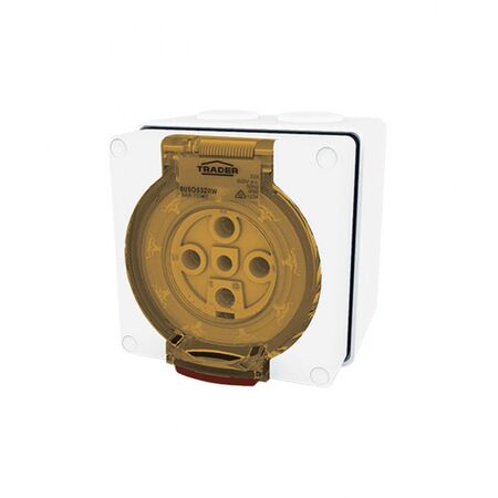 Socket Outlet IP66 32A 500V 5 Round Pin Buffalo White Trader