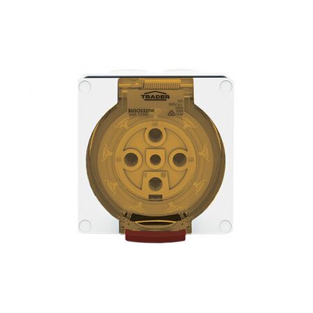Socket Outlet IP66 32A 500V 5 Round Pin Buffalo White Trader