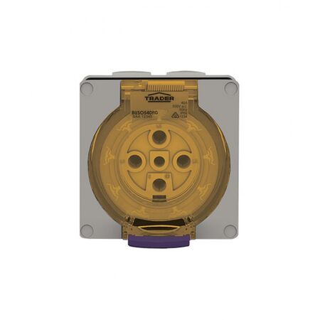Socket Outlet IP66 40A 500V 5 Round Pin Buffalo Grey Trader