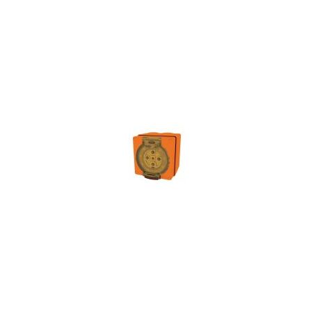 Socket Outlet IP66 40A 500V 5 Round Pin Buffalo Orange Trader