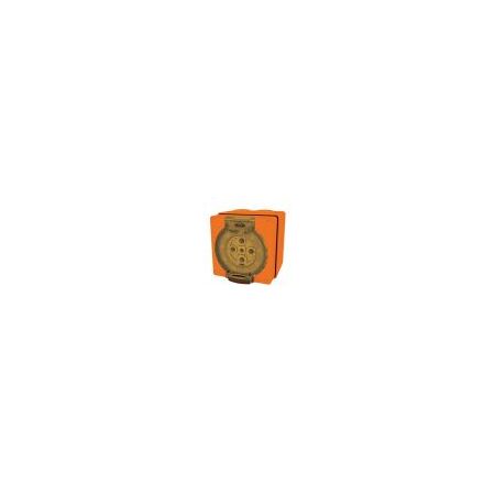 Socket Outlet IP66 50A 500V 5 Round Pin Buffalo Orange Trader