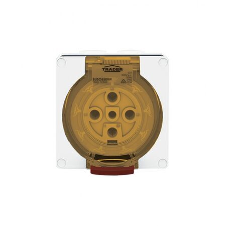 Socket Outlet IP66 50A 500V 5 Round Pin Buffalo White Trader