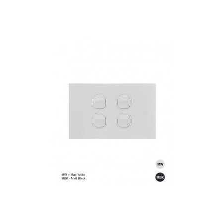 Switch Horizontal 6 Gang Clouded Leopard Matt White Trader