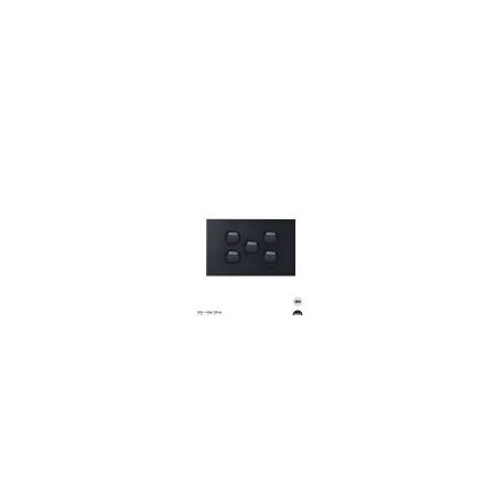 Switch Horizontal 5 Gang Clouded Leopard Matt Black Trader