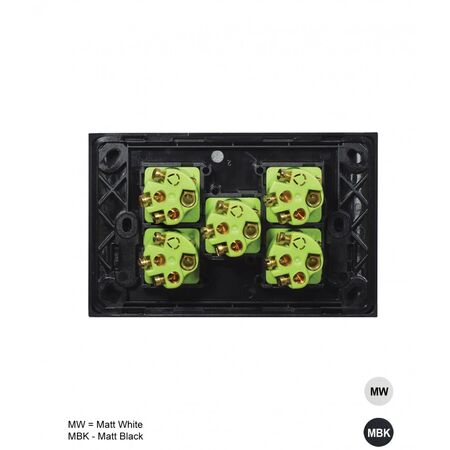 Switch Horizontal 5 Gang Clouded Leopard Matt Black Trader