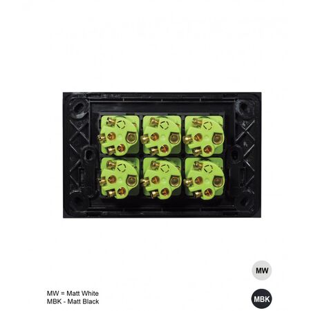 Switch Horizontal 6 Gang Clouded Leopard Matt White Trader