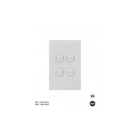 Switch Horizontal 6 Gang Clouded Leopard Matt White Trader