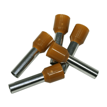 Single Cord End Ferrule 10mm² x 25mm Brown Pack of 100 Eltech