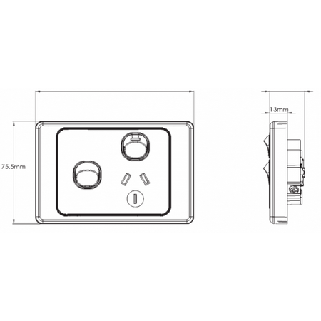 Power Point 1 Gang 10A 250V Extra Switch Cougar Black Trader