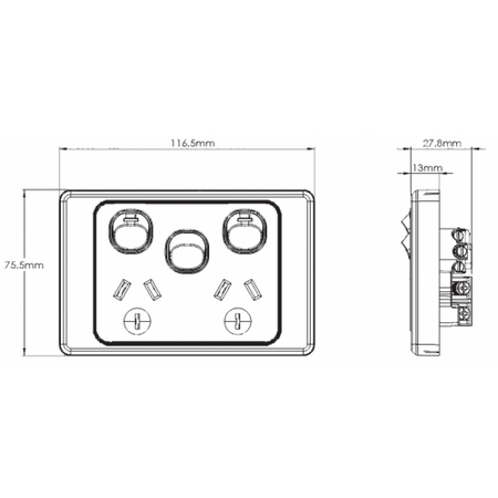 Power Point 2 Gang 10A 250V Extra Switch Cougar White Trader