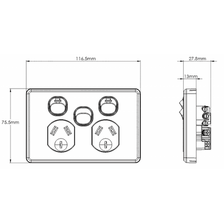 Power Point 2 Gang 10A Extra Switch Less Mech Puma Trader