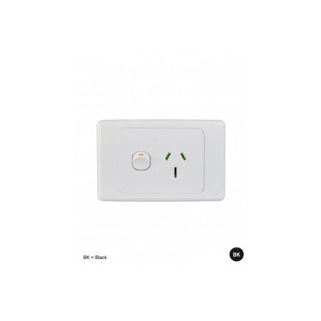 Power Point 1 Gang 10A 250V Extra Switch Cougar Black Trader