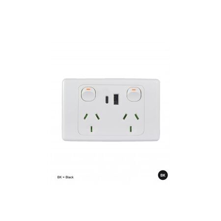 Power Point 1 Gang 10A 250V Extra Switch Cougar Black Trader