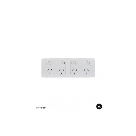 Power Point 2 Gang 10A 250V Extra Switch Cougar White Trader
