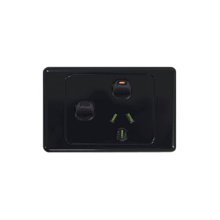 Power Point 1 Gang 10A 250V Extra Switch Cougar Black Trader