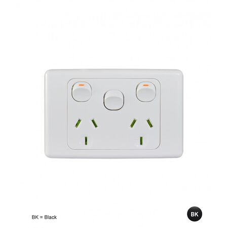 Power Point 2 Gang 10A 250V Extra Switch Cougar White Trader