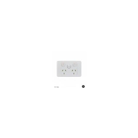 Power Point 2 Gang 10A 250V Extra Switch Cougar White Trader