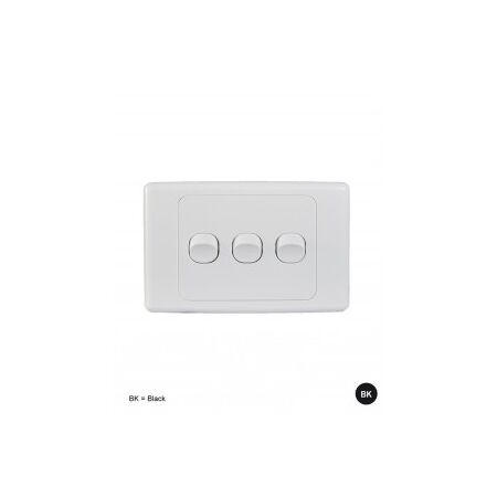 Switch Horizontal 4 Gang 10AX 16A 250V Cougar Black Trader