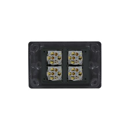Switch Horizontal 4 Gang 10AX 16A 250V Cougar Black Trader