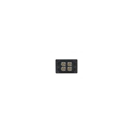 Switch Horizontal 4 Gang 10AX 16A 250V Cougar Black Trader