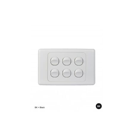 Switch Horizontal 4 Gang 10AX 16A 250V Cougar Black Trader