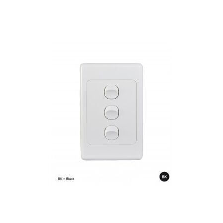 Switch Horizontal 4 Gang 10AX 16A 250V Cougar Black Trader