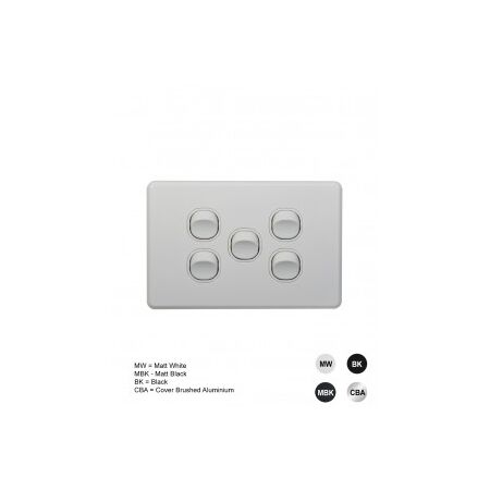 Switch Vertical 2 Gang Slim 10AX Flat Cat Matt Black Trader