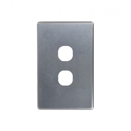 Switch Vertical 2 Gang Slim 10AX Flat Cat Matt Black Trader
