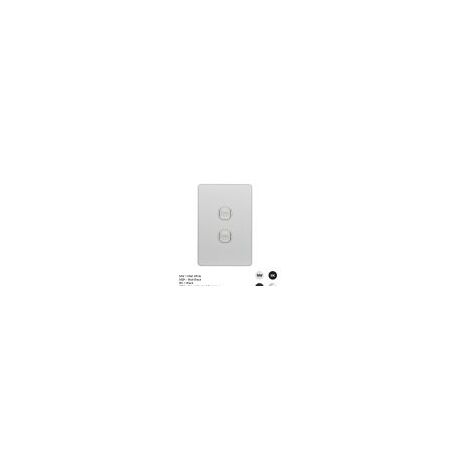 Switch Vertical 2 Gang Slim 10AX Flat Cat Matt Black Trader
