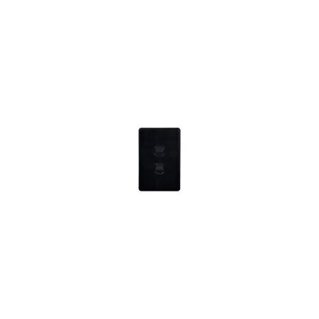 Switch Vertical 2 Gang Slim 10AX Flat Cat Matt Black Trader