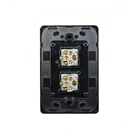 Switch Vertical 2 Gang Slim 10AX Flat Cat Matt Black Trader