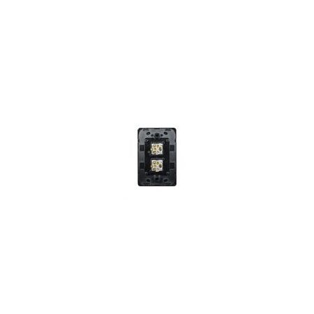 Switch Vertical 2 Gang Slim 10AX Flat Cat Matt Black Trader