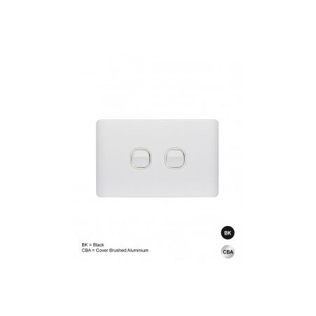 Switch Architrave 2 Gang 16AX 20A 250V Leopard Black Trader